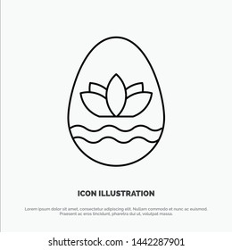 Easter Egg, Egg, Holiday, Holidays Line Icon Vector