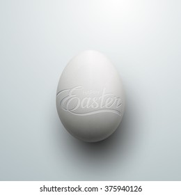 Easter Egg With Holiday Lettering. Vector Easter Illustration. Holiday Religion Christian Symbol