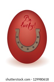 Easter egg with horseshoe