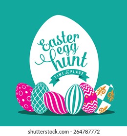 Easter egg hunt background flat design EPS 10 vector royalty free stock illustration for greeting card, ad, promotion, poster, flier, blog, article