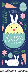 easter egg hunt card/poster/bunting template vector/illustration