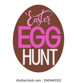 Easter Egg Hunt colorful lettering. Hand written Easter phrases. Seasons Greetings