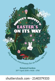 easter egg hunt design template vector, illustration