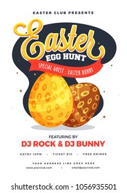 Easter egg hunt flyer, poster or banner design.