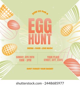 Easter Egg Hunt green announce card