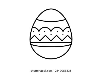 Easter egg hunt icon line art vector egg outline illustration design