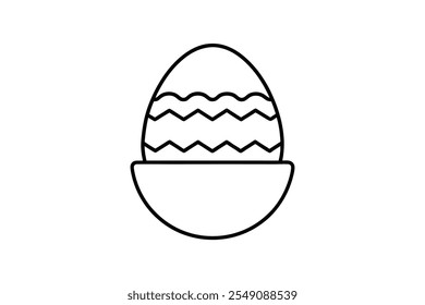 Easter egg hunt icon line art vector egg outline illustration design