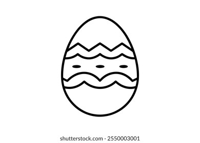 Easter egg hunt icon line art vector egg outline illustration design