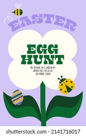vector de plantilla de diseño de invitación a la caza de óvulos de Semana Santa, ilustración