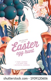 easter egg hunt invitation poster design template vector and illustration