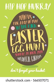 easter egg hunt invitation template vector/illustration