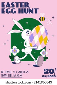 easter egg hunt invite design template vector, illustration