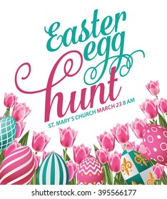 Easter egg hunt isolated with white background. EPS 10 vector royalty free stock illustration 