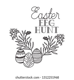easter egg hunt label isolated icon