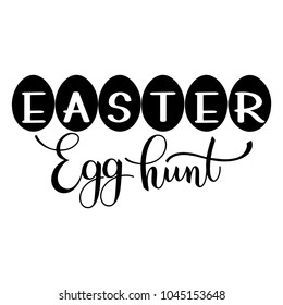 Easter Egg Hunt lettering. Hand written Easter phrases. Seasons Greetings