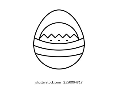 Easter egg hunt line art vector egg outline illustration icon design