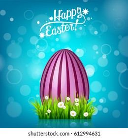 Easter egg hunt. Orange, yellow background. April holidays. Flowers and grass. Abstract banner, card. Spring time. Celebration.