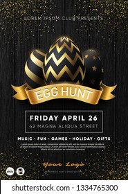 Easter Egg Hunt Party Flyer Template. 