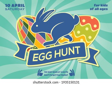 Easter Egg Hunt poster design template. Vector illustration
