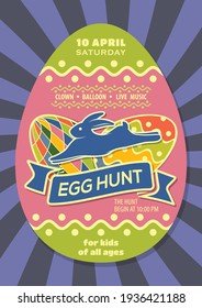 Easter Egg Hunt poster design template. Vector illustration