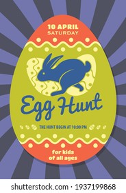 Easter Egg Hunt poster design template. Vector illustration