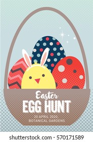 easter egg hunt poster/ invitation template vector/illustration