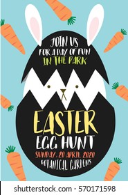 easter egg hunt poster/ invitation template vector/illustration