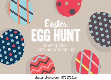 easter egg hunt poster/ invitation template vector/illustration