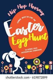 easter egg hunt poster/ invitation template vector/illustration