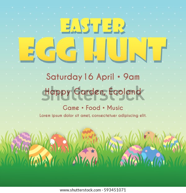 Easter Egg Hunt Poster Invitation Leaflet Stock Vector Royalty Free