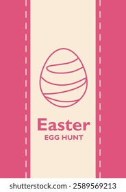 Easter egg hunt poster with an outline egg for creating invitations, posters, flyers, or social media graphics. Vector illustrations.

