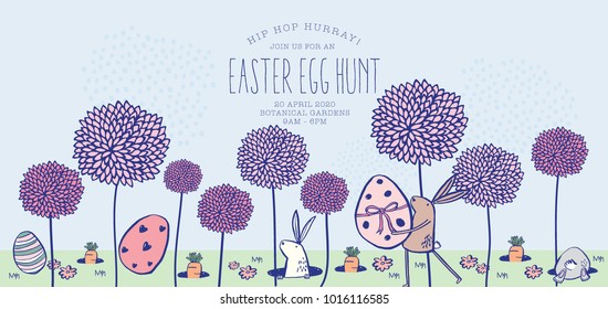 Easter egg hunt poster. template vector/illustration. 