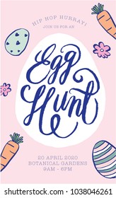 easter egg hunt poster template vector/illustration