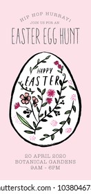 easter egg hunt poster template vector/illustration
