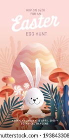 easter egg hunt poster template vector and illustration