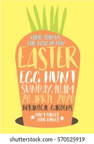 easter egg hunt poster template vector/illustration