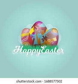 Easter Egg Hunt poster. Vector illustration