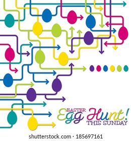 Easter Egg hunt poster in vector format.