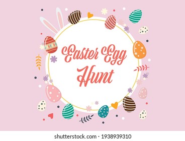 Easter egg hunt poster. Vector illustration