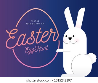 easter egg hunt poster/banner/card template vector/illustration