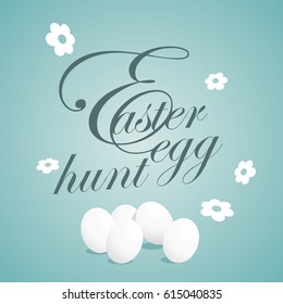 Easter egg hunt sea green background