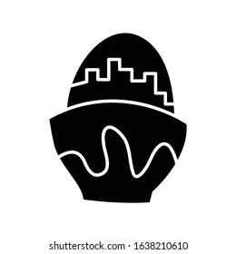 easter egg hunt sign bowl icon or logo illustration on white background. Perfect use for website, pattern, design, etc.