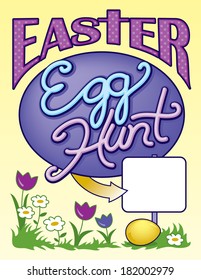 Easter Egg Hunt Sign Page Vector Layout