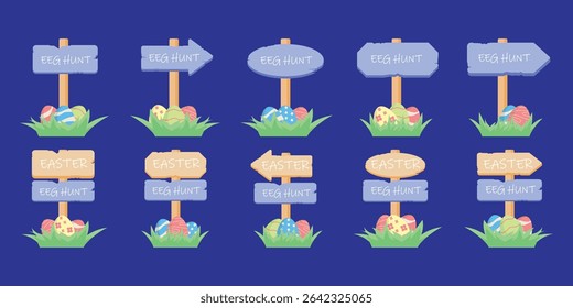 Easter Egg Hunt Sign Vector Bundle