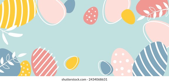 Easter Egg Hunt Template Banner. Vector Graphic Design