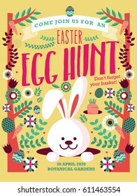 Easter Egg Hunt Template Vector/illustration