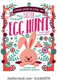 easter egg hunt template vector/illustration