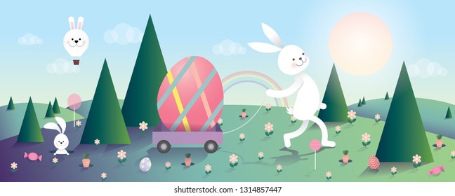 easter egg hunt template/greeting vector/illustration