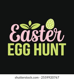 Easter Egg Hunt Typography Logo with text effect for Holiday and Event projects 