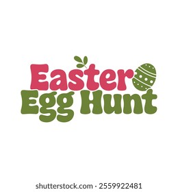 Easter Egg Hunt Typography text effect design for Spring Event and Holiday Promotions project isolated vector art on white background 